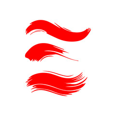 Red  paint brush stroke, ink splatter and artistic design elements. Dirty watercolor texture, box, frame, grunge background, splash or creative shape for social media. Abstract drawing.