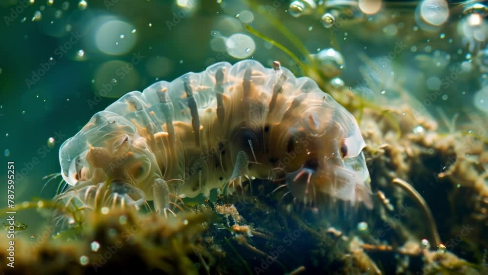 Poster a timelapse image series showing a tardigrades survival techniques such as entering a state of desic