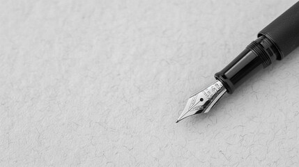 A fountain pen gliding smoothly on a piece of textured paper.