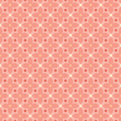 Pastel Pink Floral Mosaic Seamless Vector Repeat Pattern