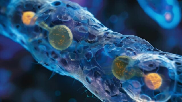 The centrioles of an animal cell are visible in this image shown as two cylindrical structures within the cytoplasm that play a role . AI generation.