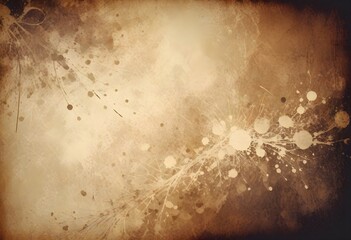 Grunge textured background with brown and beige tones featuring splatters and streaks