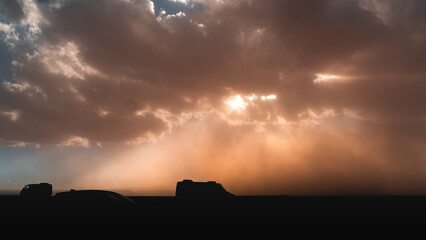 sunset over the city