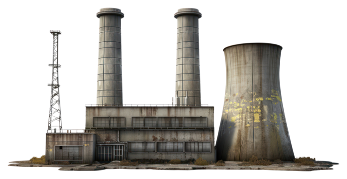 PNG Nuclear power plant architecture factory white background.