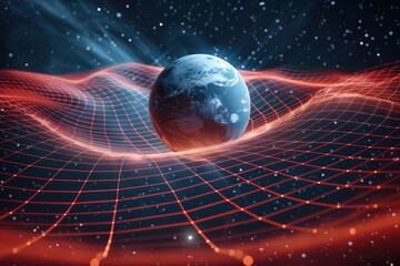 Gravitational theory, gravitational wave on planet Earth, physical and technological basis, design with gravity grid, sphere, distortion lines and curved space-time.