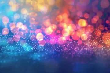 Foto op Canvas abstract shiny background with multicolored bokeh lights festive and dreamy generative illustration © Lucija