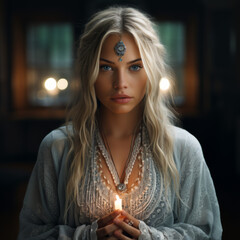 Foto  einer wunderschönen Frau im alter von 26 Jahren  die meditiert