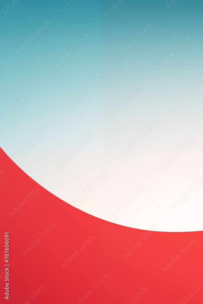 Aufkleber abstract red curve against a soft blue gradient background