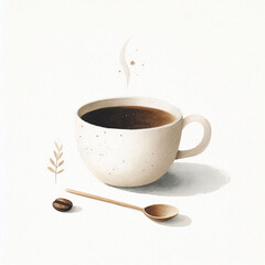 cup of coffee watercolor painting