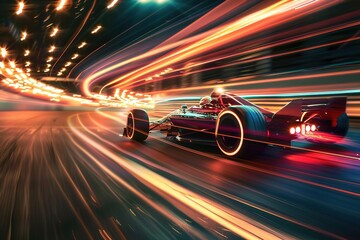 a camera toss image of a racing car