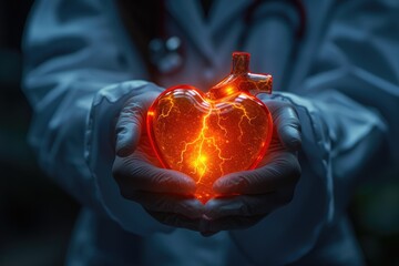 Cardiovascular Care in the Digital Age: Doctor Links Heart Health to Virtual Medicine via Modern Hospital Screens, heart