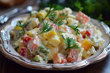 Plate of Russian salad