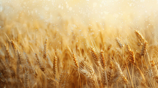 wheat field background wallpaper . cards, business, bridal shower or other party invitation cards, Place for text. Flat lay, top view.