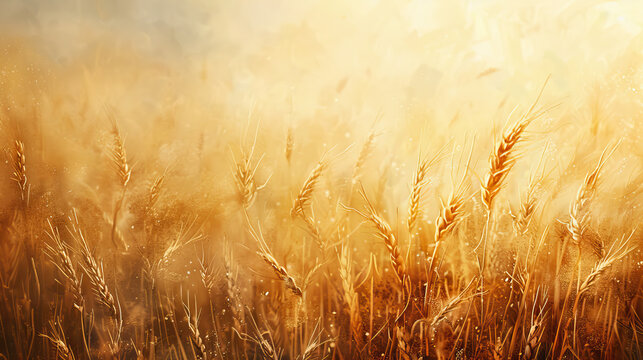 wheat field background wallpaper . cards, business, bridal shower or other party invitation cards, Place for text. Flat lay, top view. - Powered by Adobe