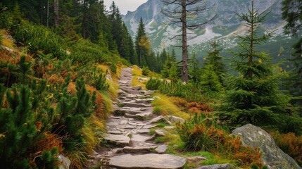 The beautiful pathway in the High Tatras - obrazy, fototapety, plakaty