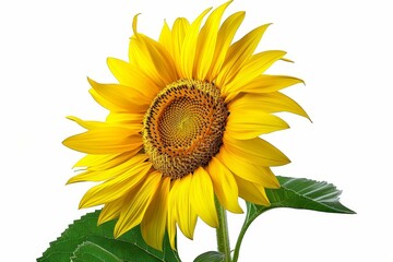 Studio isolated close up of sunflower