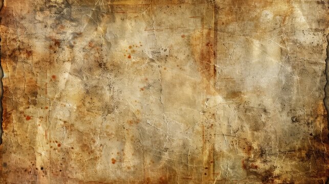 Abstract old rough antique parchment paper texture background with distressed vintage stains	
