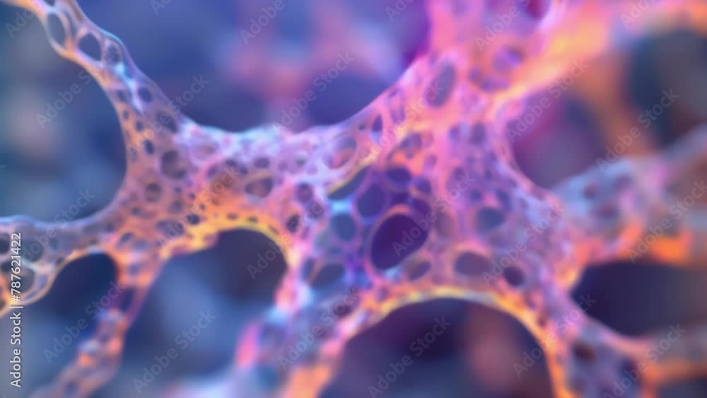Poster a view of the cytoskeleton of a cell composed of thin filaments and tubules that provide structural 