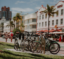 bikes on the street south beach miami 