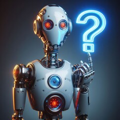 Robot holding question mark
