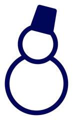 シンプルなお天気のアイコン　ネイビーの線　雪