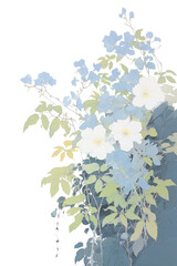PNG Illustration of a Jasmine blue painting flower plant.