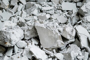 Blurry background of concrete rubble focused foreground