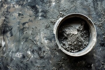 Cement powder in bucket before mixing Concrete background