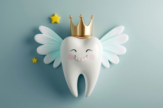 Celebrate National Tooth Fairy Day with children receiving visits from the magical tooth fairy adorned in wings and a crown