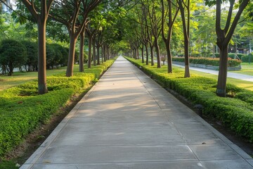 Fototapeta na wymiar Cement walkway in the park