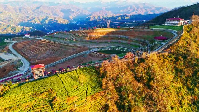 the view from the top of the mountain in sapa