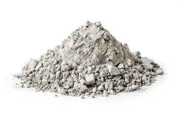 Dry cement pile on white background