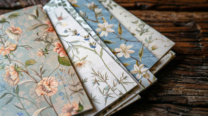 A stack of blank note cards with delicate floral patterns, perfect for writing heartfelt messages.