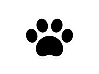 フラット肉球シールA：黒