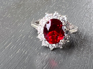 Beautiful red diamond engagement ring