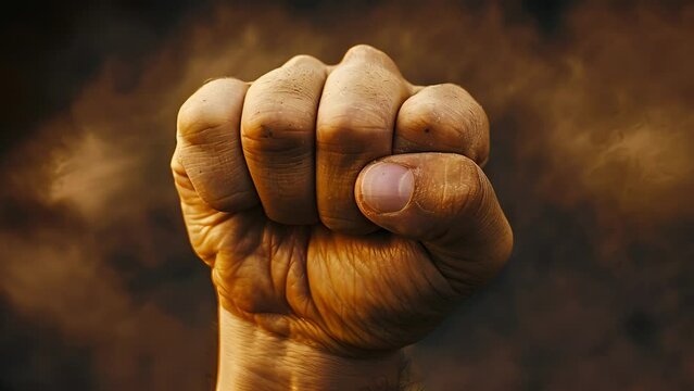 A tightly clenched fist reflecting the inner turmoil of conflicting thoughts. .
