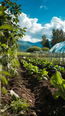 A Vibrant Depiction of Sustainable Organic Farming: From Seedlings to Harvest