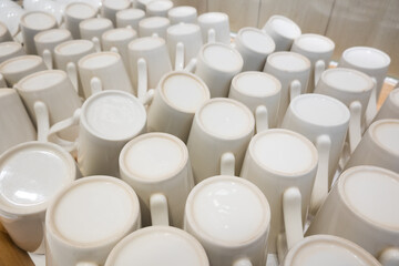 ceramic cups in a row
