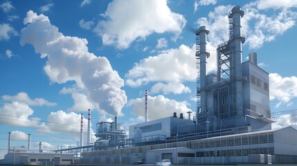 A carbon capture and storage CCS facility capturing CO2 emissions from industrial processes and power plants utilizing advanced capture technologies and geological storage solutions to - obrazy, fototapety, plakaty