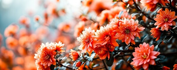 A close up of a bunch of orange flowers on the side - Powered by Adobe