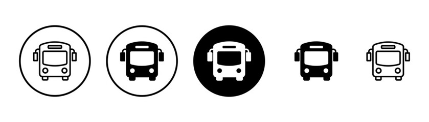 Bus Icon vector isolated on white background. Black bus vector icon