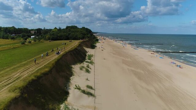 Cliff Beach Trzesacz Klif Plaza Aerial View Poland