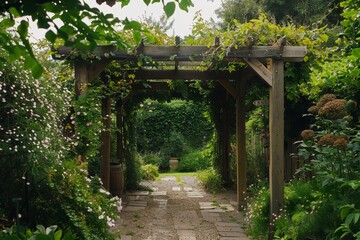 Fototapeta premium Pergola in an English city garden