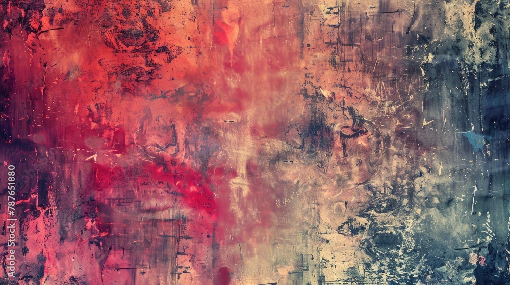 Poster multicolored grunge background with abstract texture and vintage design elements