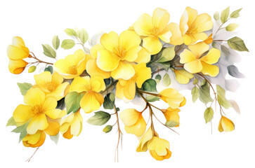 PNG Yellow flowers painting nature plant. 