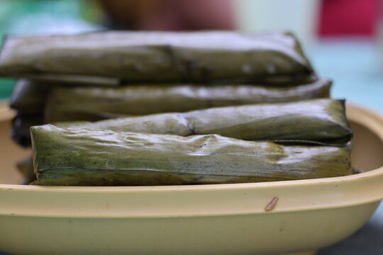 Suman food pile in Philippines
