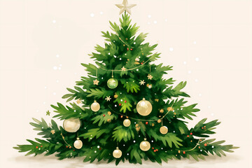 温かなひと時を彩る飾り付けされたクリスマスツリー