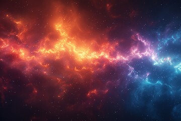 Fototapeta na wymiar Vibrant digital art representation of a celestial nebula with dynamic red and blue tones