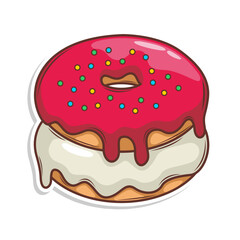 Delicious donut vector hand draw illustration