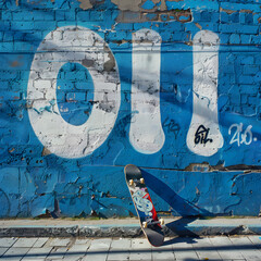 Obraz premium Graffiti Greeting: An Urban Interpretation of the Portuguese Slang 'Oi'